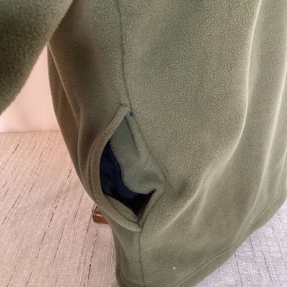 Randall Made Knives Patch Fleece Pullover Jacket Small Green 3/4 Zip - Picture 4 of 5